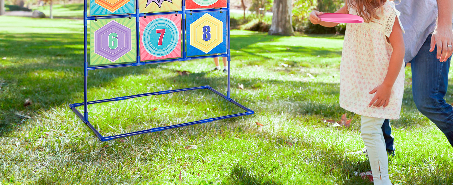 Flying Disc Toss Game Outdoor Party Golf Game Set for Backyard Beach Lawn Indoor