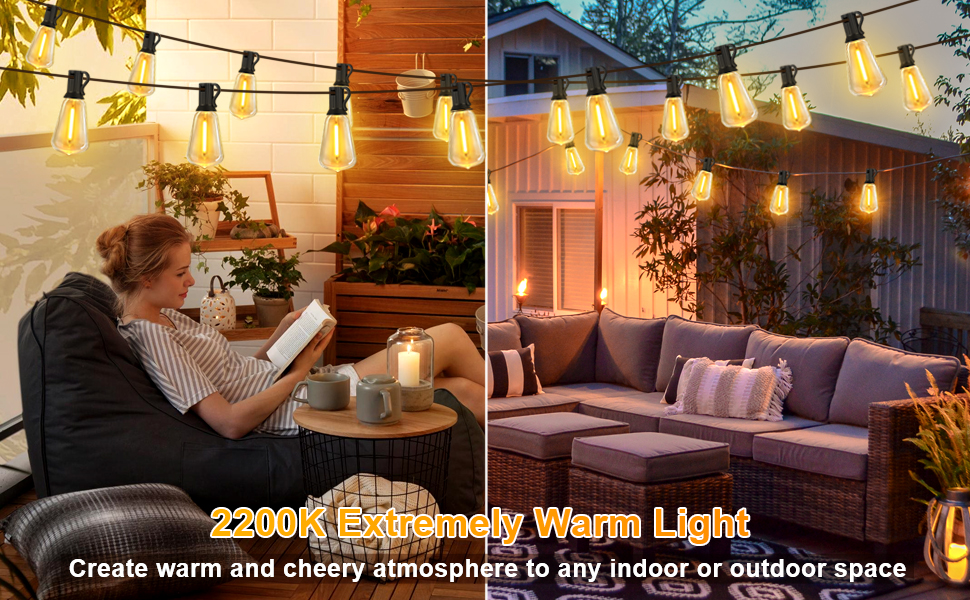 warm white outdoor string lights