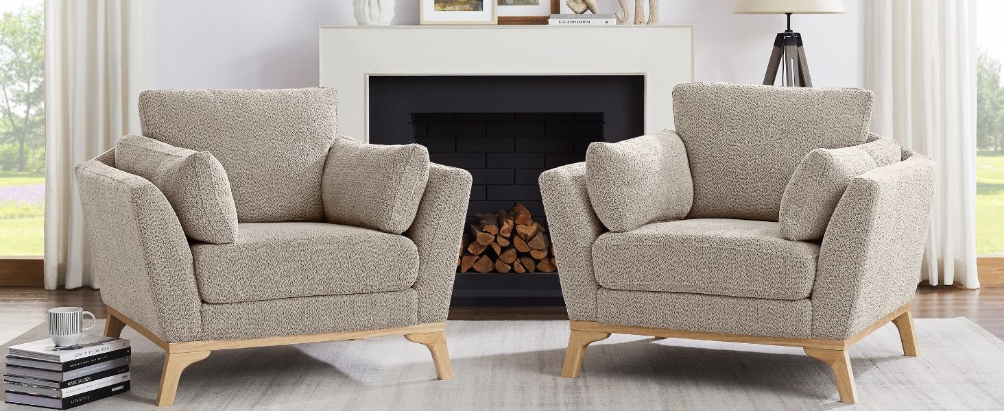 VANOMi LargeSized Accent Chair, Thick Cushion Bedroom