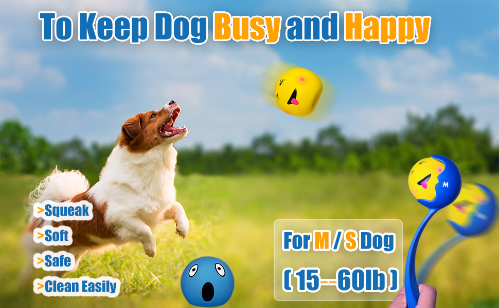 HOLYSTEED Squeaky Dog Toys for Medium Dogs, Soft Latex