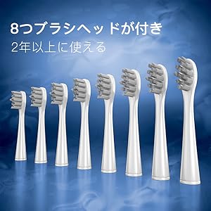 電動歯ブラシ 音波式 歯ブラシ 音波振動 替えブラシ8本付き IPX7防水 ocat_ddys01