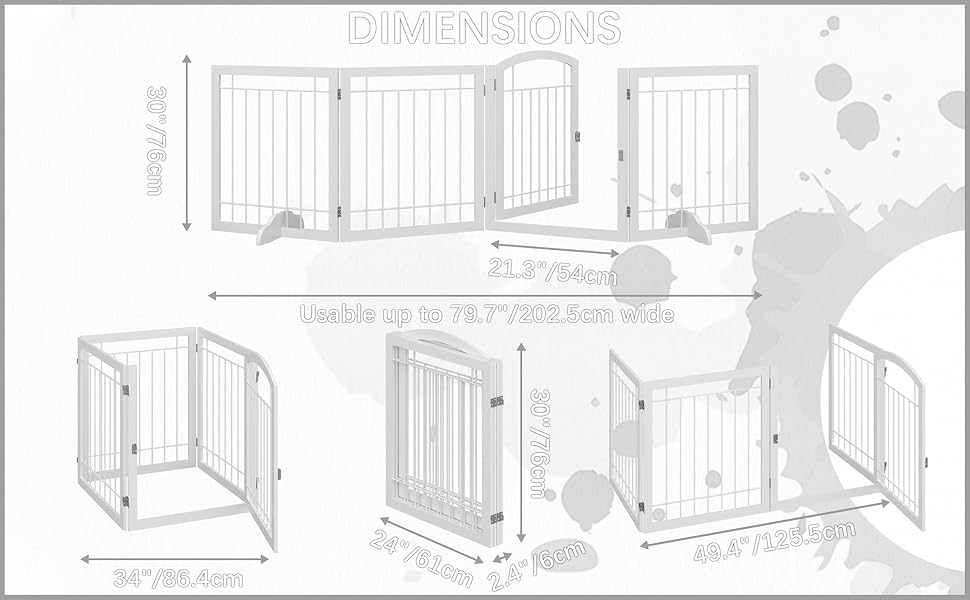 JSB 96inch Extra Wide 30inch Tall Dog gate with Door Walk