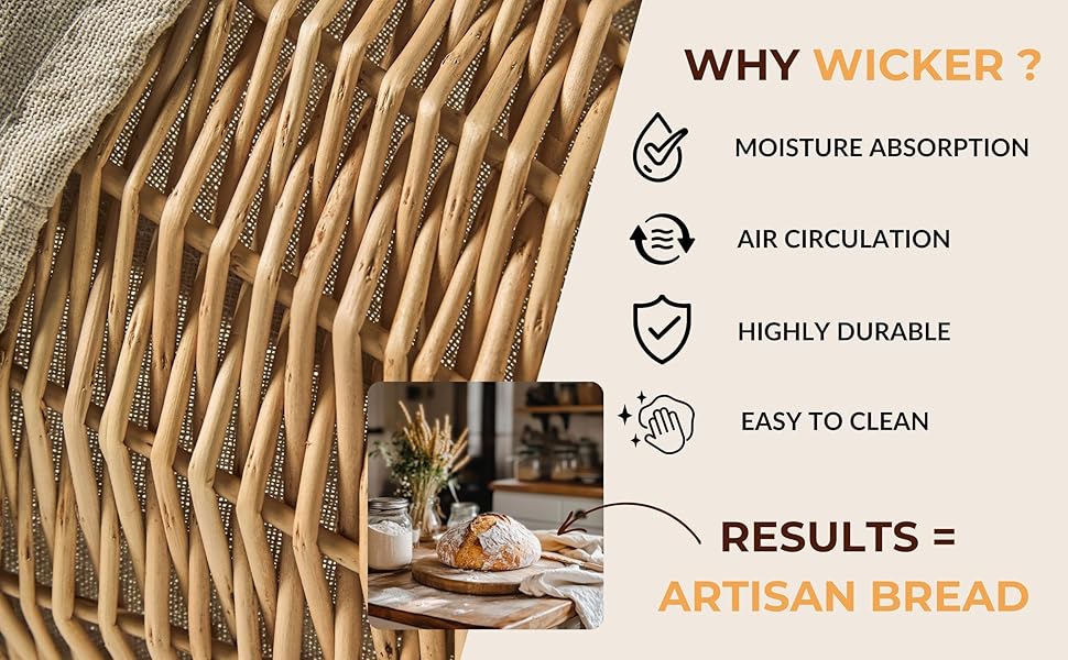 Amazon com: Wicker Banneton Bread Proofing Basket 9 Round Sourdough