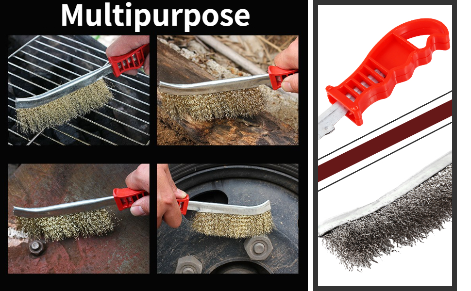 Wire Scratch Brush Stainless Steel Wire Hand Brush with Polyurethane