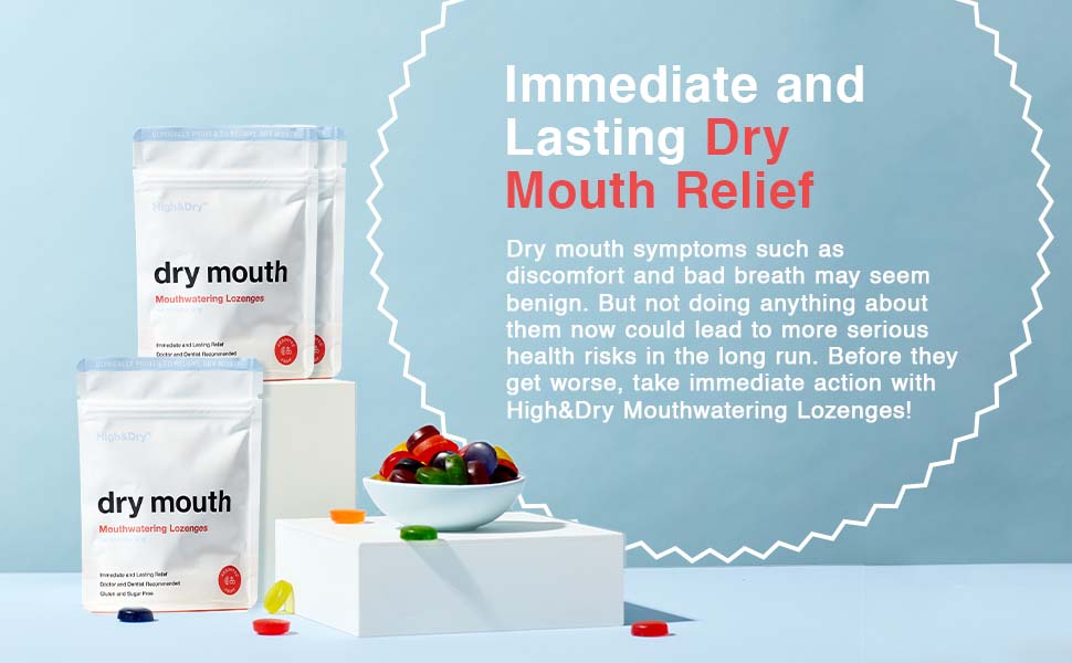 High&Dry Dry Mouth Lozenges, Mouth Watering Mints for Dry