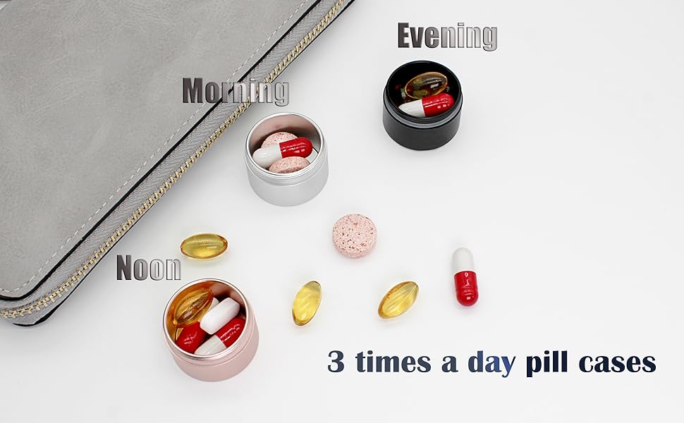PPFISH EDC Portable Daily Pill Case, Aluminium Alloy Round