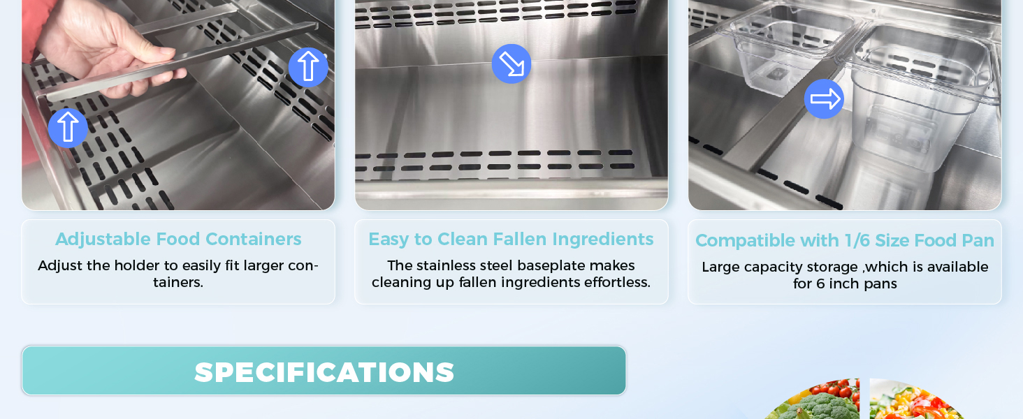 Commercial Refrigerator Sandwich&Salad Prep Table