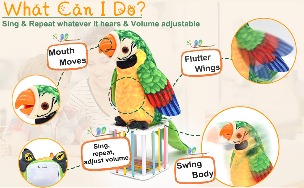 talking parrot toys