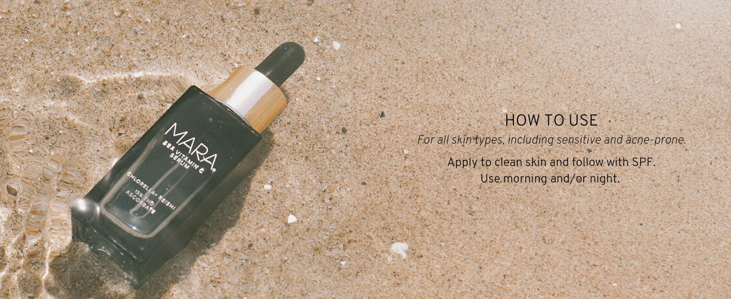 Apply to clean skin, AM or PM, and follow with SPF. For all skin types, including sensitive.