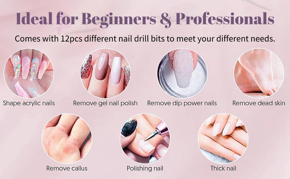 Rechargeable Professional Acrylic Manicure Pedicure Machine for Home