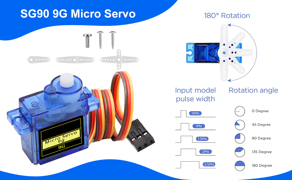 Amazon.com: SG90 Micro Servo 9G Servo Kit AYWHP 10 Pcs SG90 Servo Motor ...