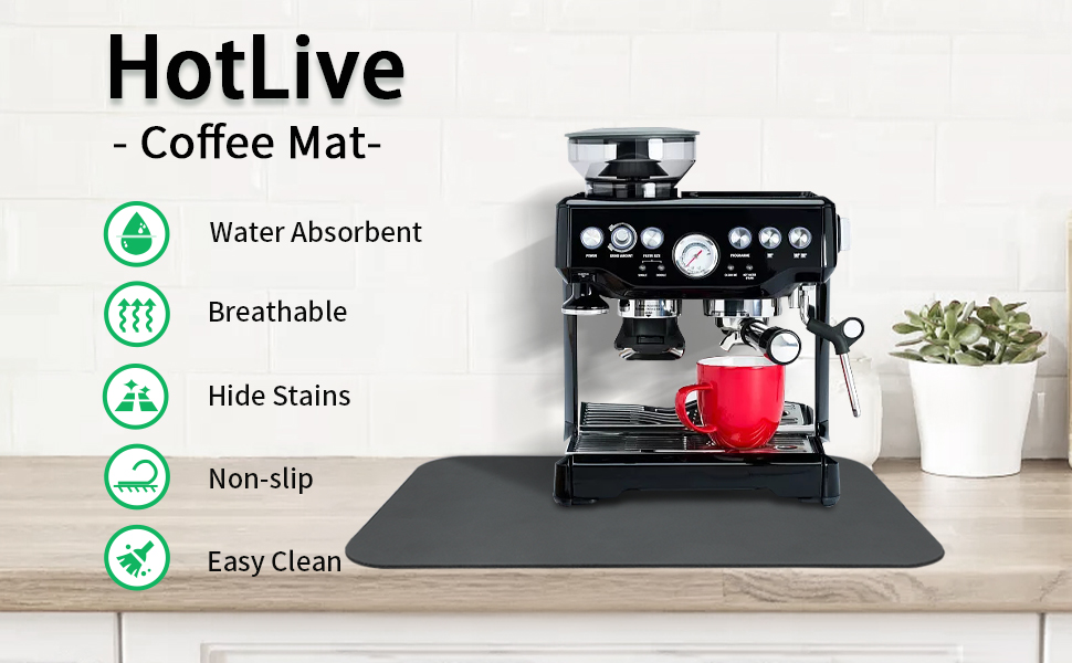 HotLive Coffee Mat Coffee Bar Mat for Countertops