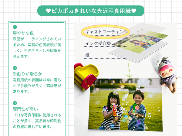 Amazon | ピカポカ 写真用紙 光沢 2l判 100枚 厚手