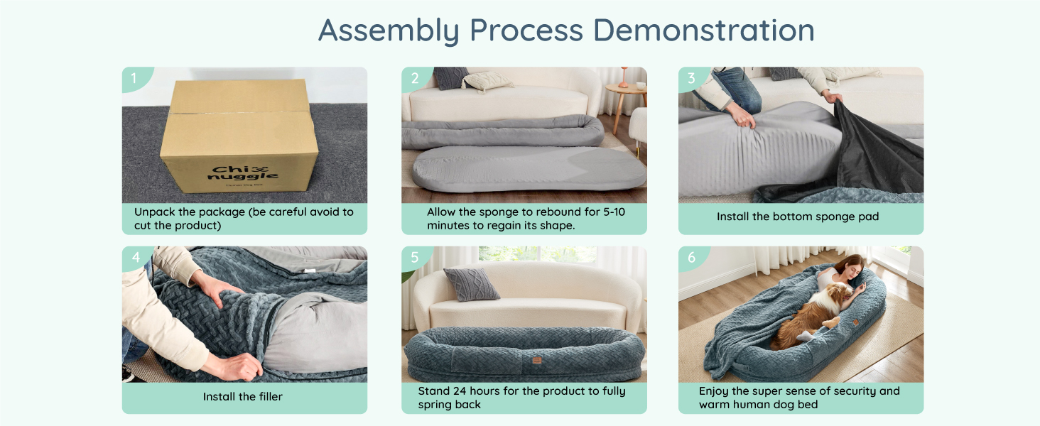 ChiXnuggle Human Dog Bed for Adult Luxury Faux Fur Giant