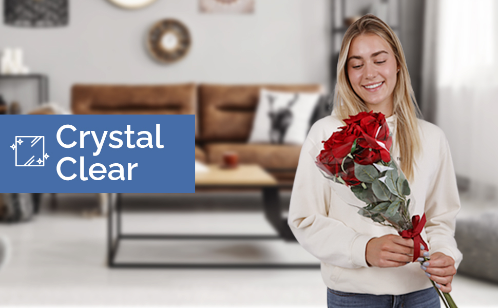 Spurly Cellophane Wrap for Hampers 80cm x 30m Clear Cellophane Roll