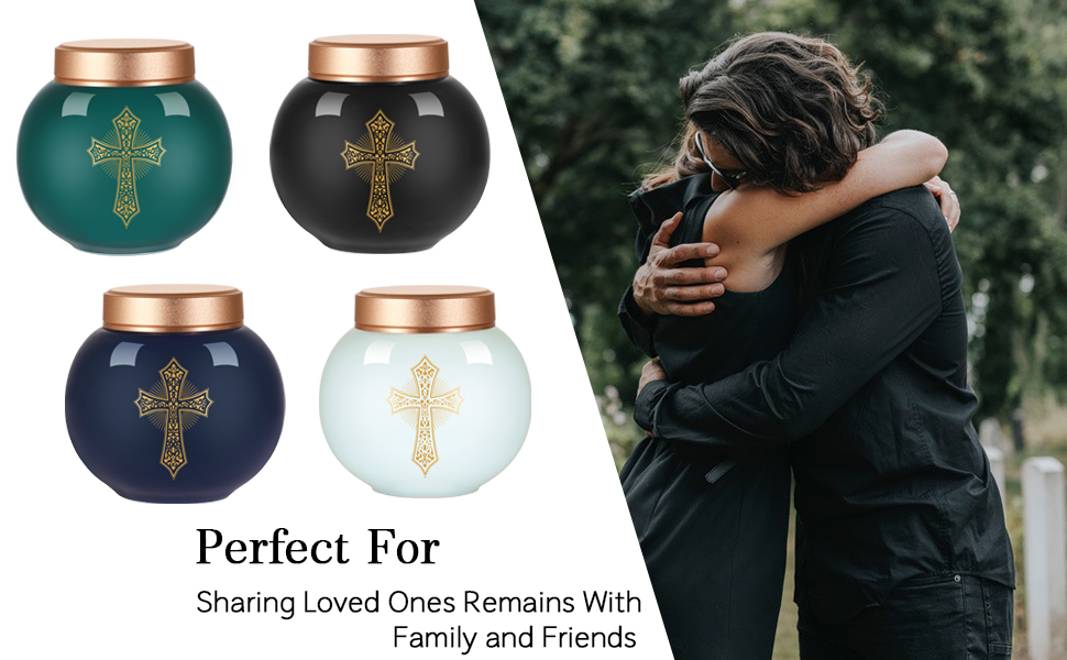 Small Keepsake Cremation Urn for Human Ashes, Ceramic Small