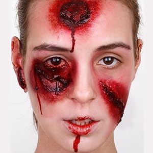  DE'LANCI Fake Blood Spray Splatter + Fake Scabs Coagulated Blood Gel