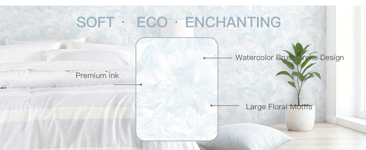 Dimoon Blue-Line Floral Wallpaper