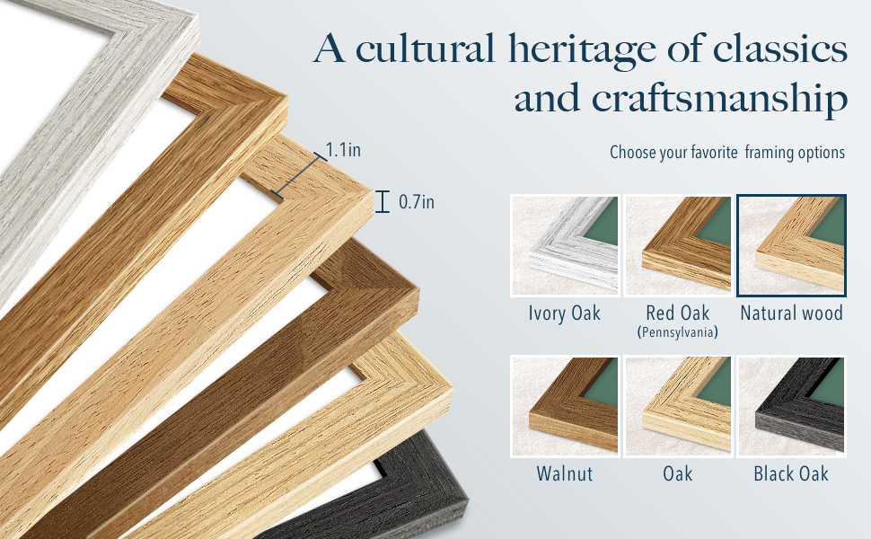 VCK 16x24 Natural Wood Frame for Poster & Picture, Solid