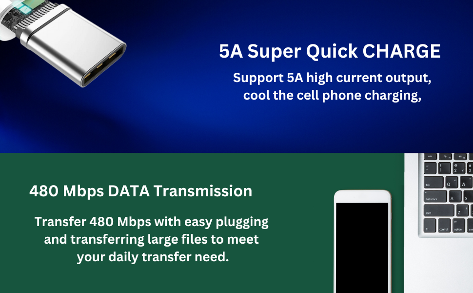 APRONICS USB Type c cable. 1Metre 3Feet, Nylon Braided Fast Charging