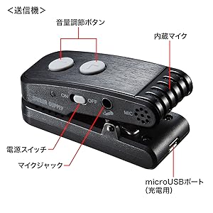7357　サンワサプライ ワイヤレスポータブル拡声器 MM-SPAMP15 拡声器 ハンズフリー 小型 25W出力 マイク ワイヤレス Bluetooth