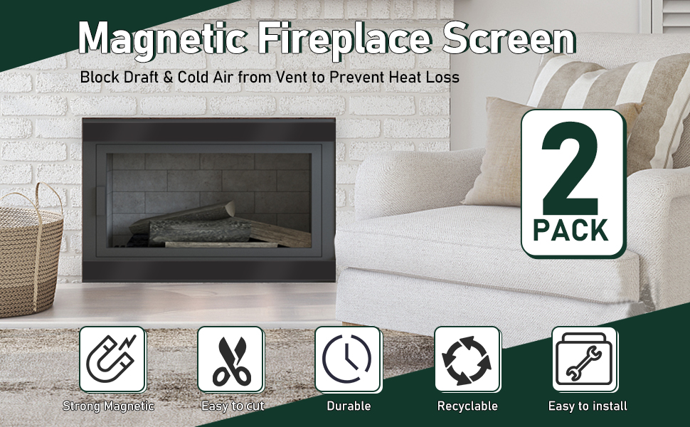 Flehomo Fireplace Draft Stopper Fireplace Cover