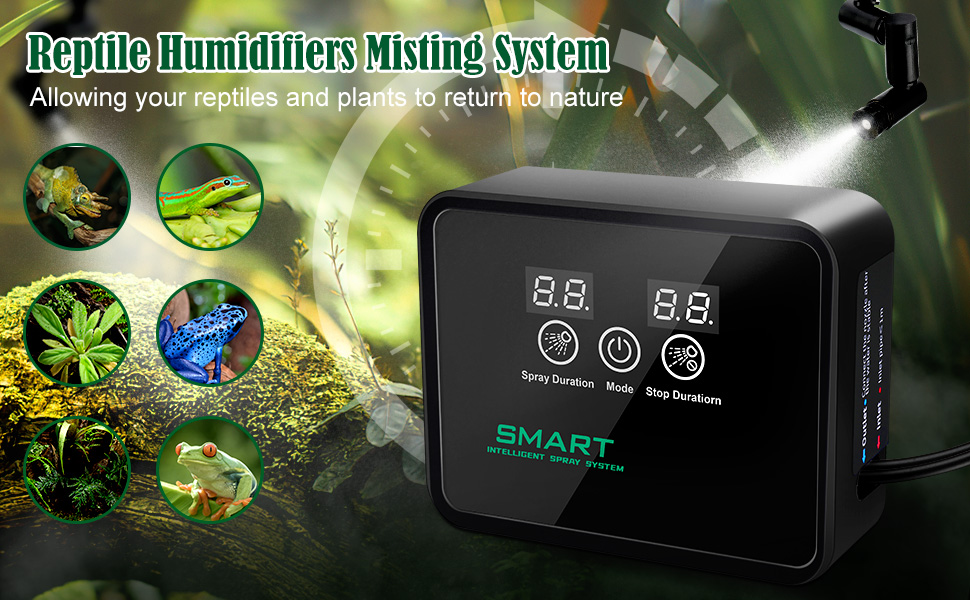 Alltope Reptile Humidifier with Timer, Reptile Mister Automatic Misting