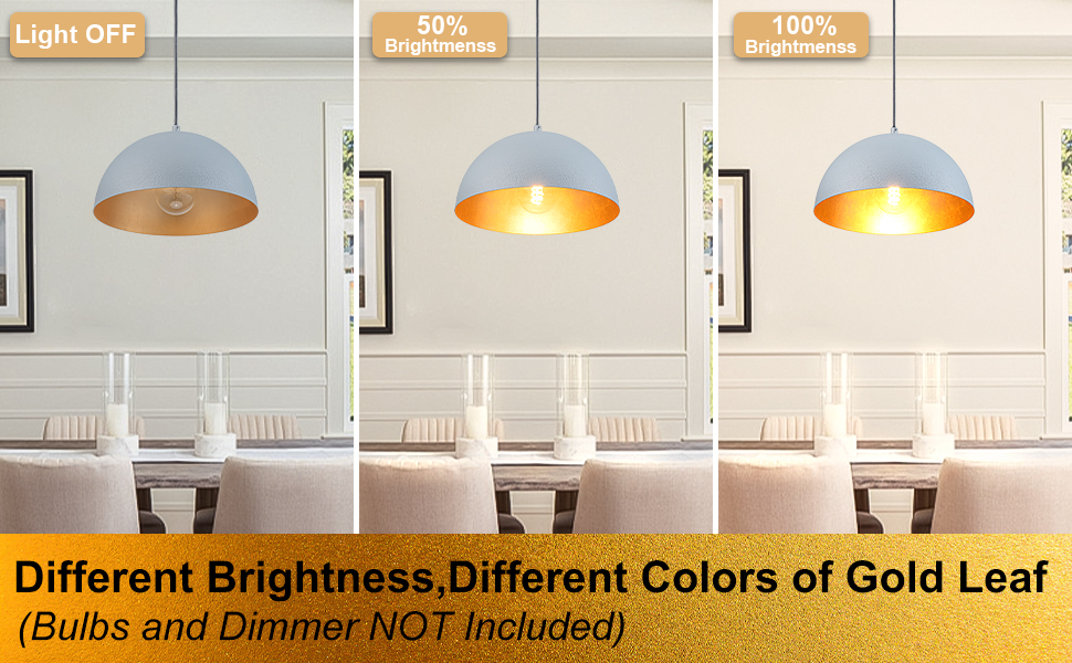 MENCOLULU 11.8" Dome Pendant Light Kitchen Island,BlueGray Dining Room