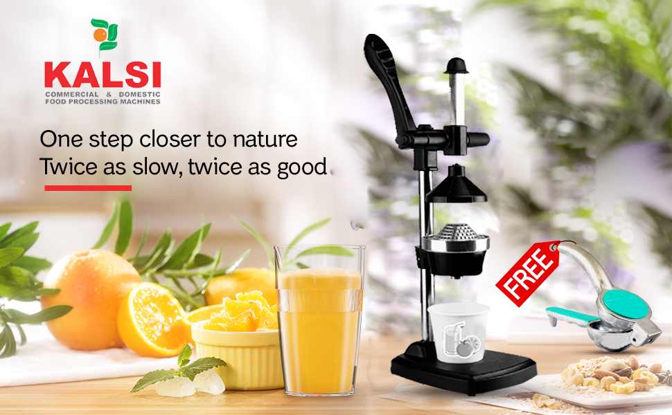 Buy Kalsi Hand Press Aluminium Juicer with free lemon squeezer Online