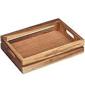 Tala Medium Wooden Storage Crate, Natural Acacia Wood Box for Home Organisation and Decorative St...