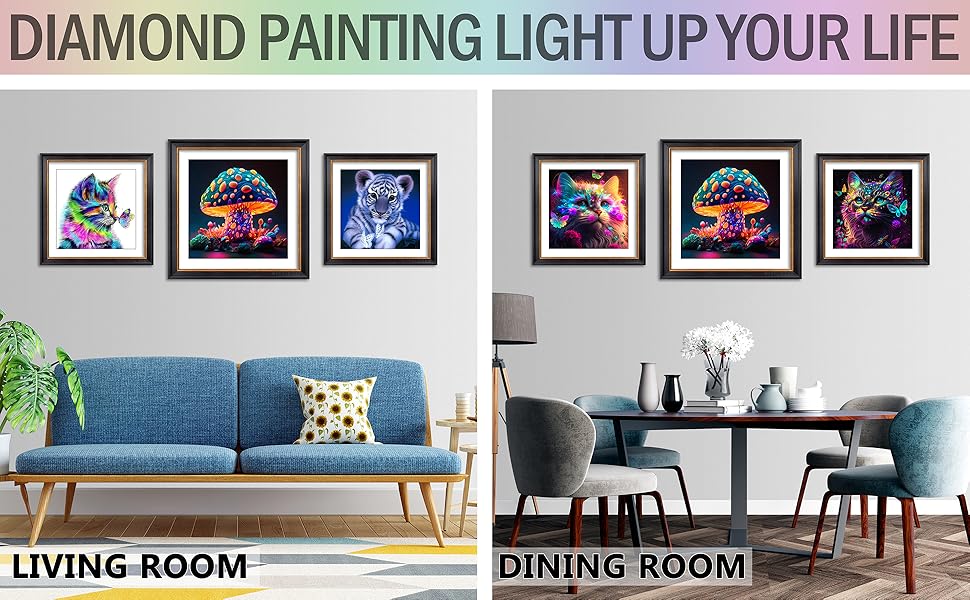 MISSIKAIN MUSHROOM DIAMOND PAINTING ART KITS FOR ADULTS 16x16 IN