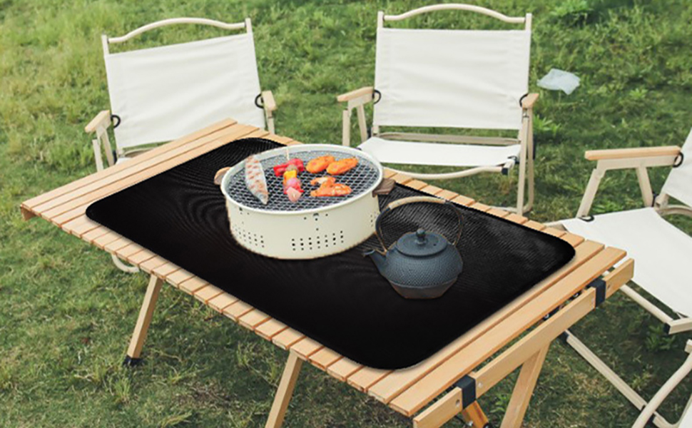 Grill Mats for Outdoor Tabletop Grill, DoubleSided Fireproof Grill Pad