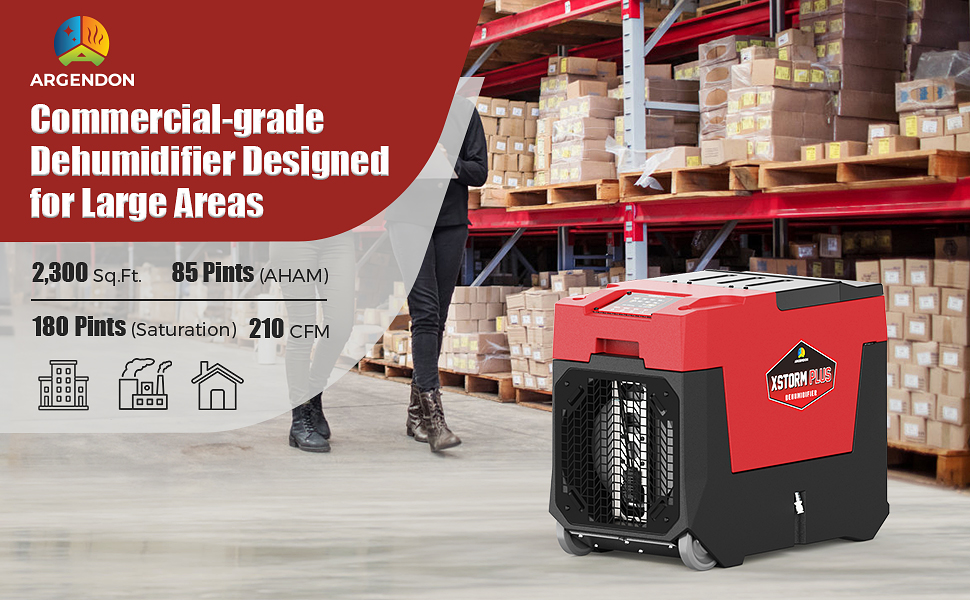 ARGENDON 180PPD Commercial Dehumidifier with Pump Whole