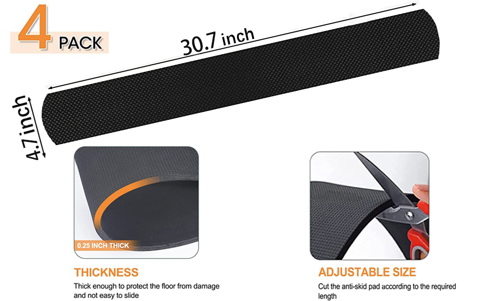 4 Pack AntiSlip Furniture Rail Pads,Non Skid Furniture Pads for