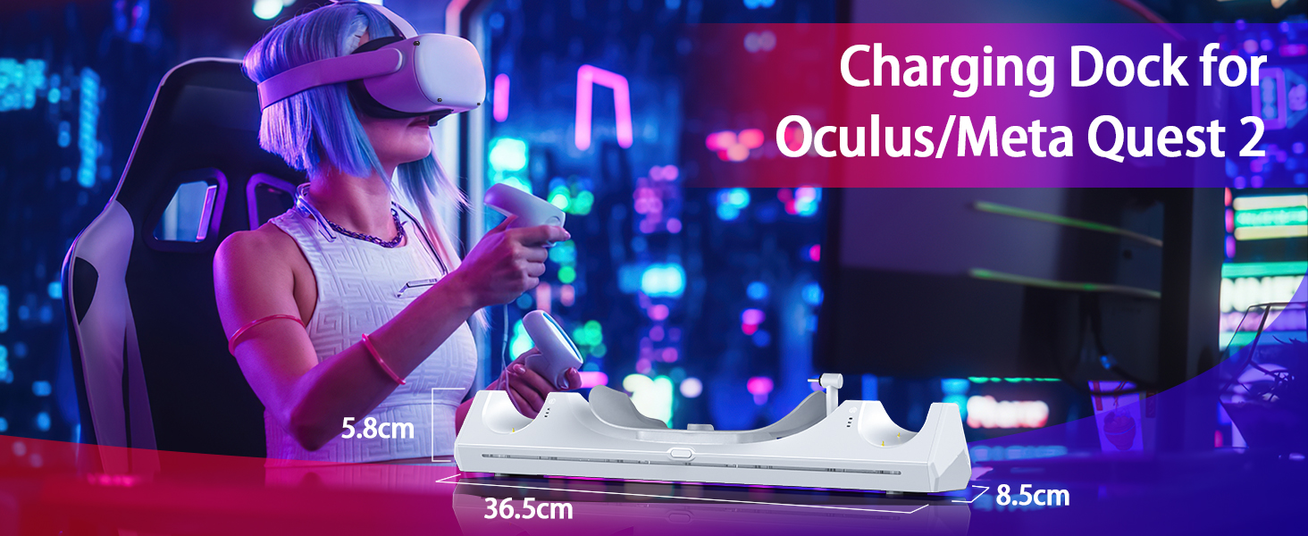 VR Charging Dock for Quest 2 Charging Stand for Oculus/Meta Quest 2 Magnetic Charging Station