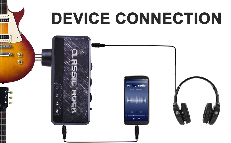 Btuty Electric Guitar Amplifier Headphone Amp 1/4 Inch Plug 3.5mm