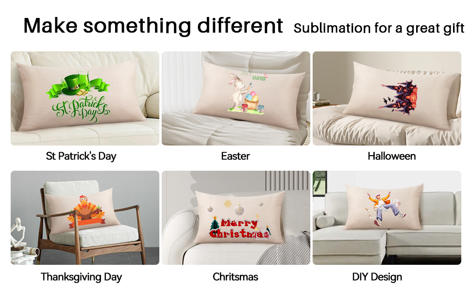 WANZELONYO Lumbar Pillow Covers Blank 20x12 Inch Bulk Plain Pillow Case