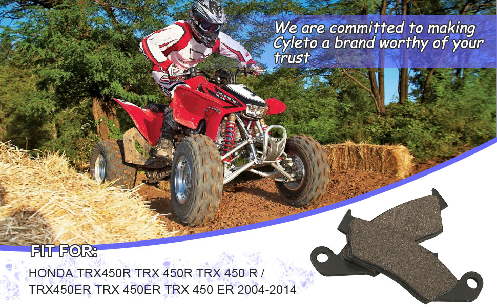 Cyleto Front and Rear Brake Pads for HONDA TRX450R TRX 450R