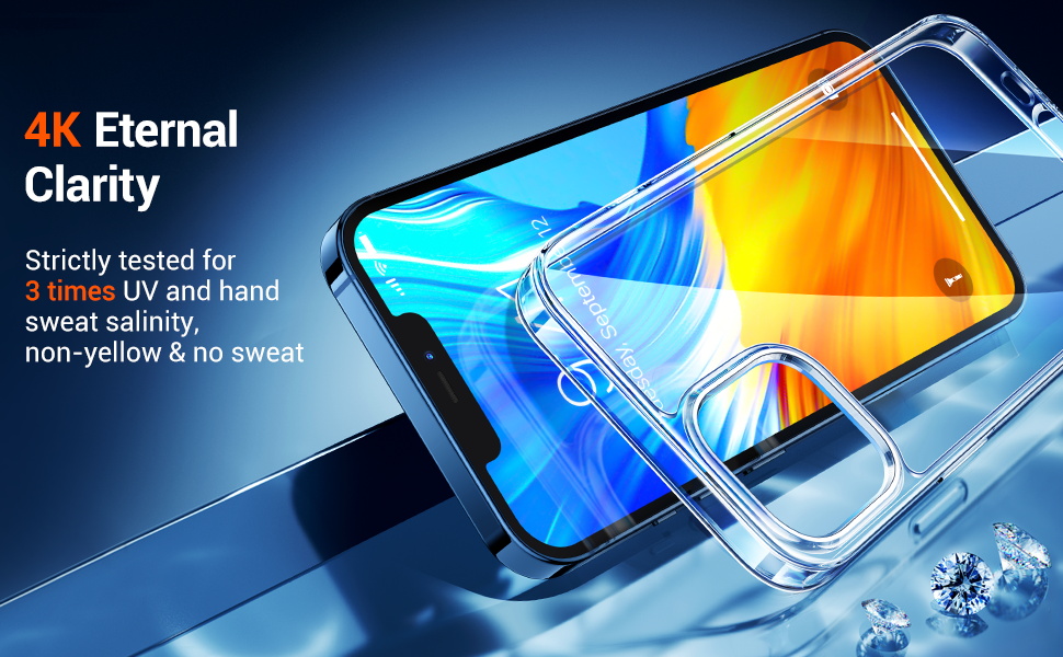 TORRAS Military Diamond Clear iPhone 12 Case/iPhone 12 Pro Case [NO.1