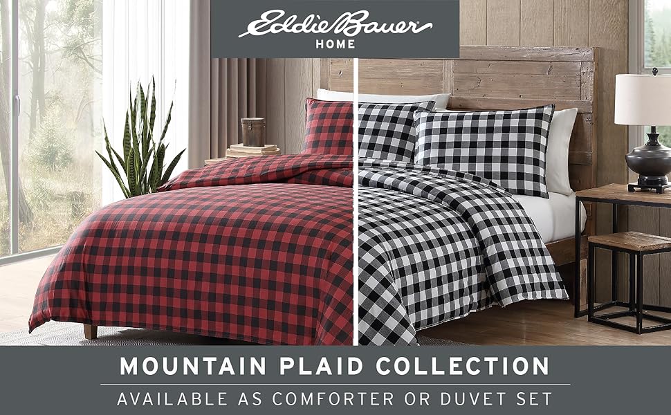 Mountain plaid collection, Comforters, Eddie Bauer Home, Eddie Bauer bedding, bedding, duvet sets