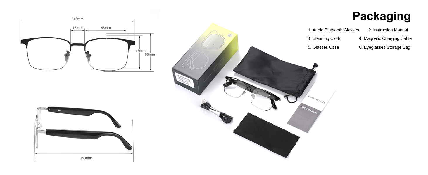 Packaging of bluetooth smart glasses for men & women