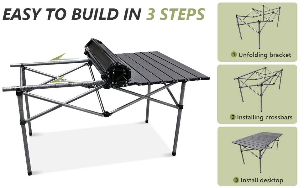 BOMOOMOO Camping Portable Folding Tables & 4Pcs Chairs Set