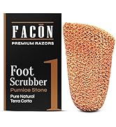 Facón Pumice Stone Exfoliating Foot Scrubber with 2 sides - 100% Pure Natural Terra Cotta - Remov...