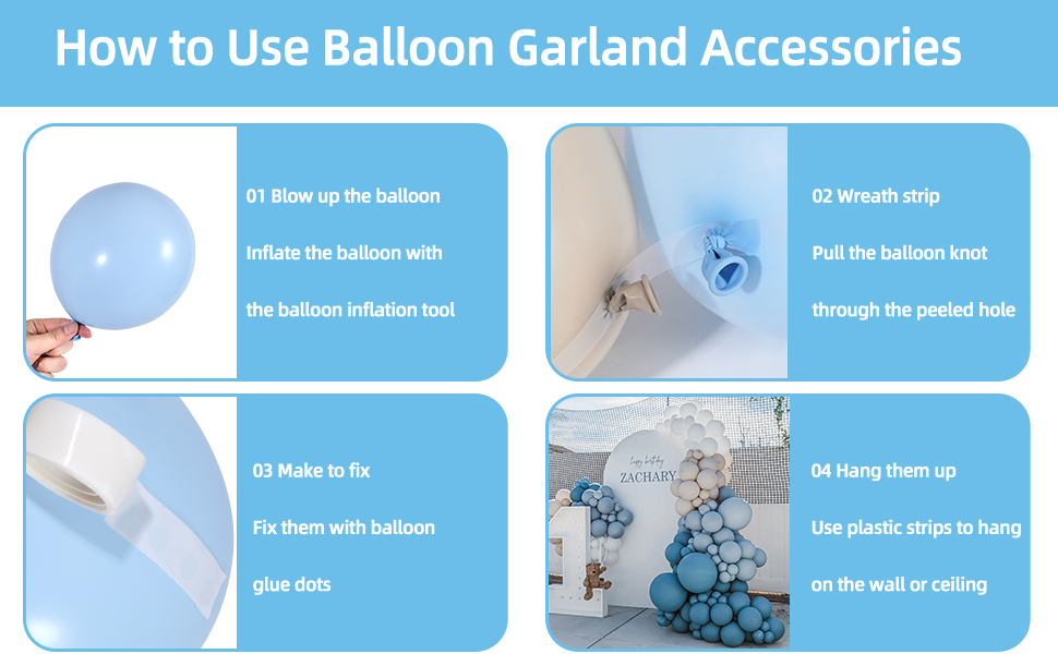 Blue Balloon Arch kit