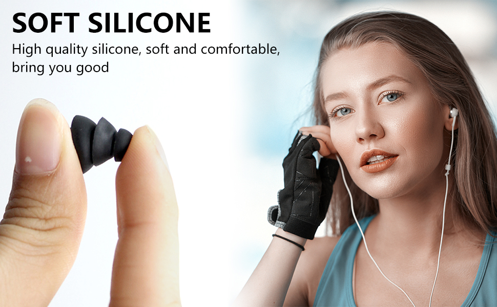 TORMEN Triple Flange Replacement Ear Tips Sleeves, Conical Silicone