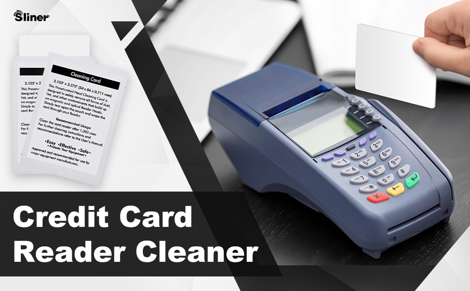 Sliner 100 Pcs Credit Card Reader Cleaner Cards Cr80 Card