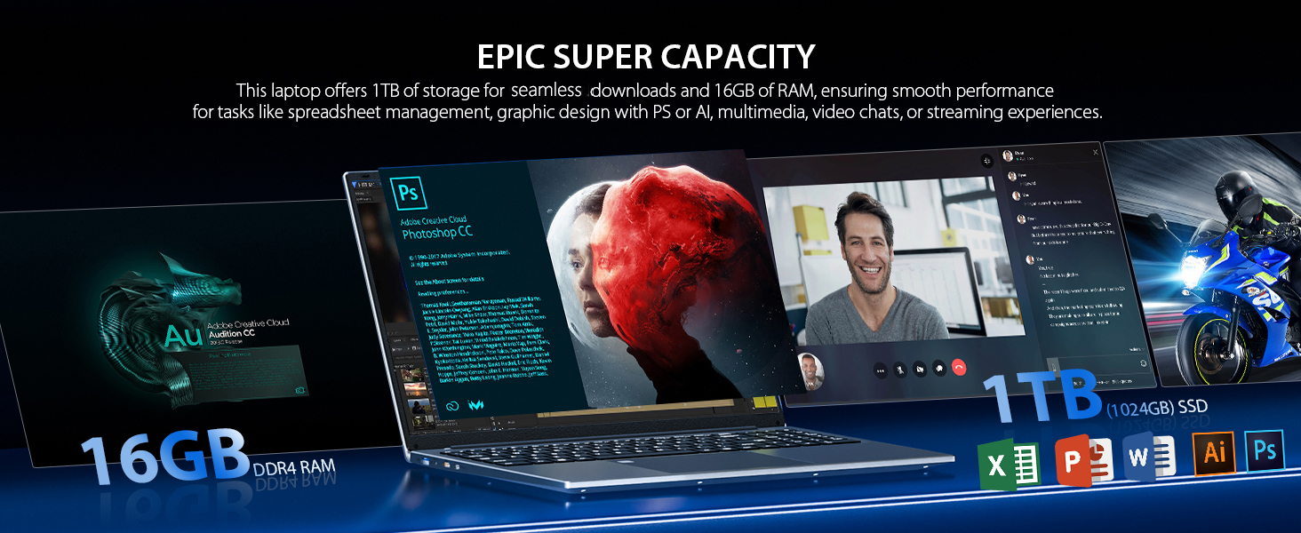 BIGASUO 16 Inch Laptop Coumputer