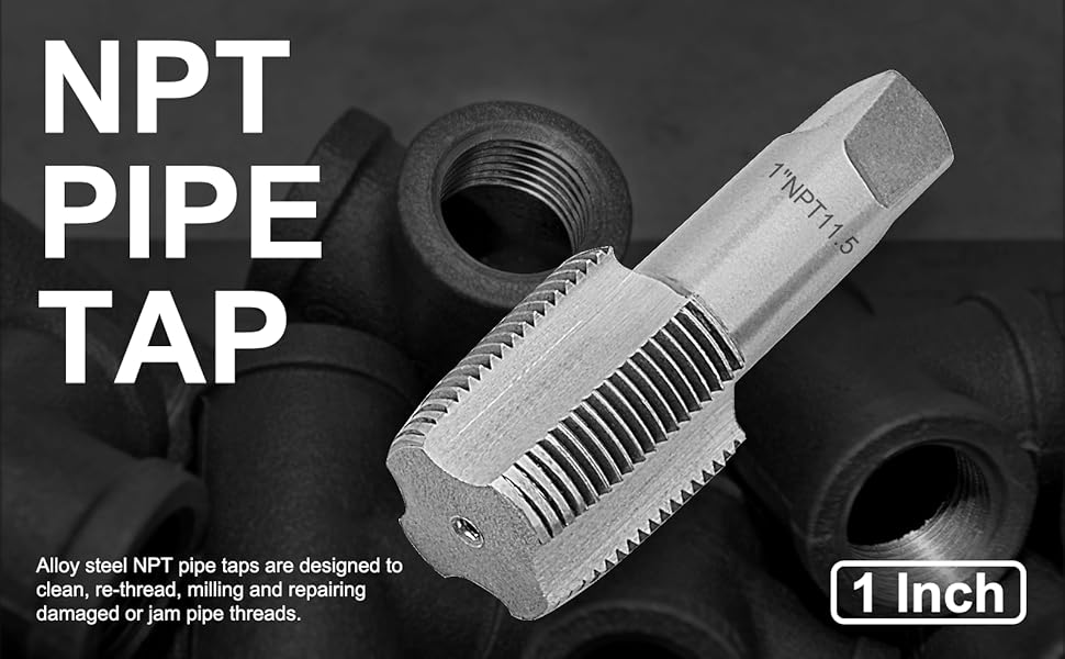 Gunpla NPT Pipe Thread Tap 1 Inch(1" 11.5 NPT), Alloy Steel Internal Thread Forming Tap, Pipes
