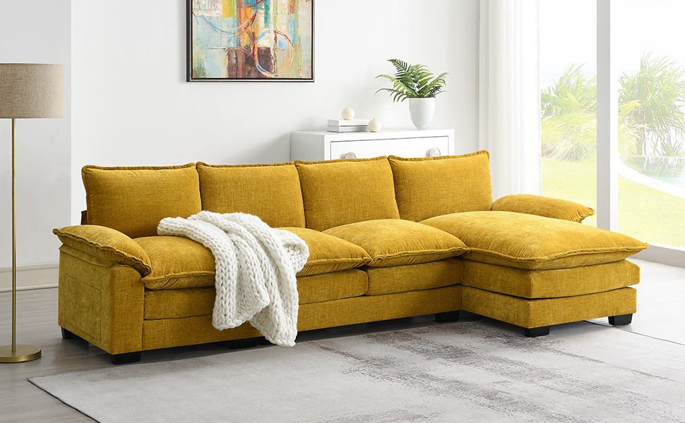 Neylory 118" Convertible Sectional Sofa Couch, 45 Seat