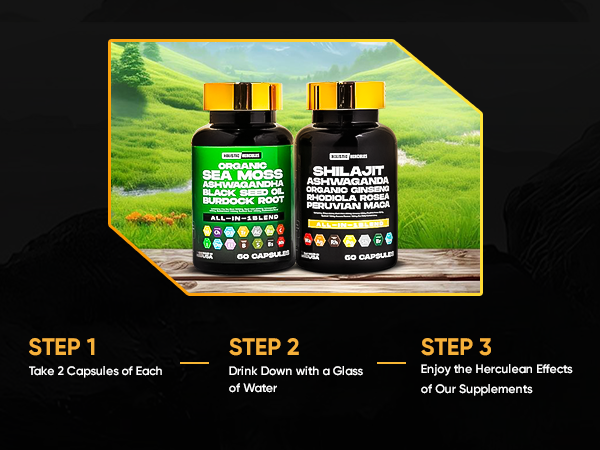 Premium Combo Bundle - Sea Moss 9000mg, Black Seed Oil 6000mg